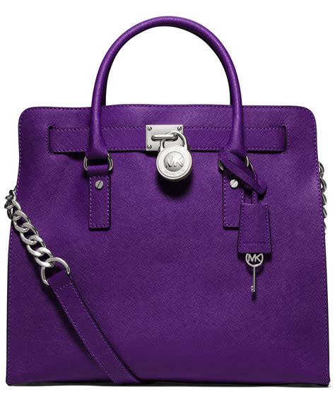 michael kors purple leather purse